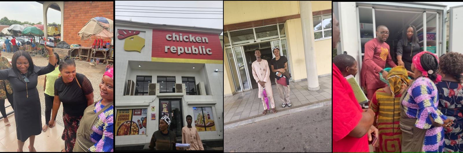 Collage of B2C food delivery fieldwork at restaurants and markets
