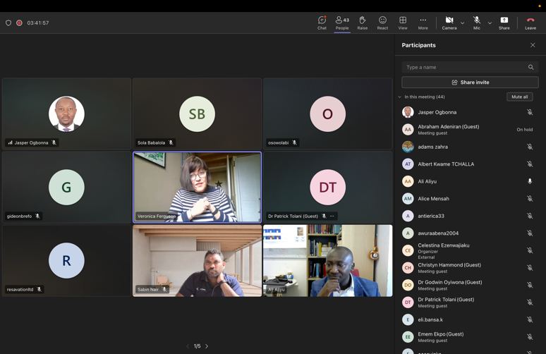 Video call during the online ASCEND bootcamp